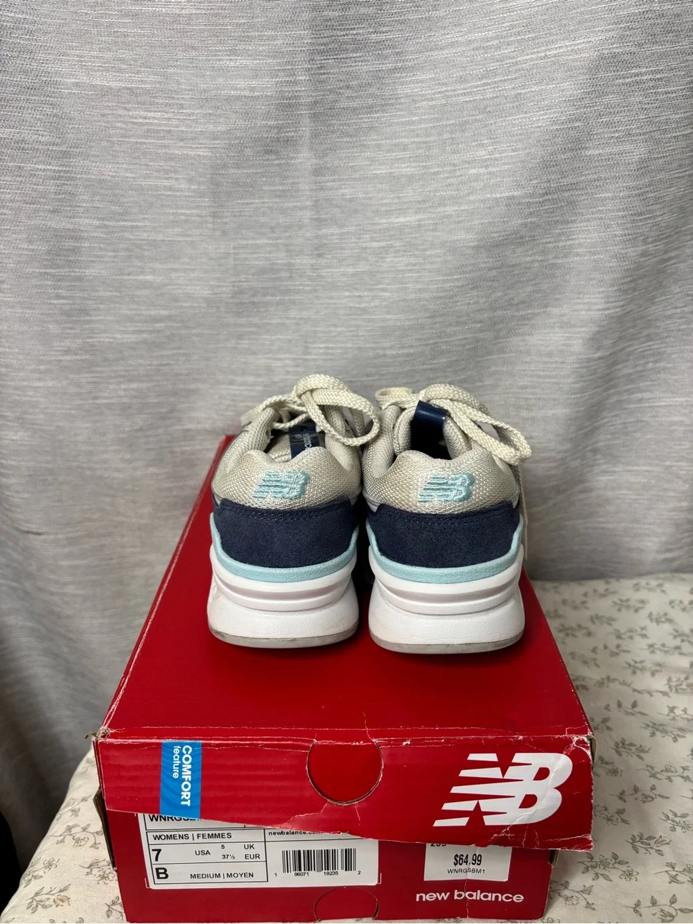 New Balance Navy and White kids Sneakers